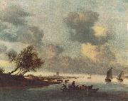 RUYSDAEL, Salomon van A Ferry Boat near Arnheim sg oil painting reproduction